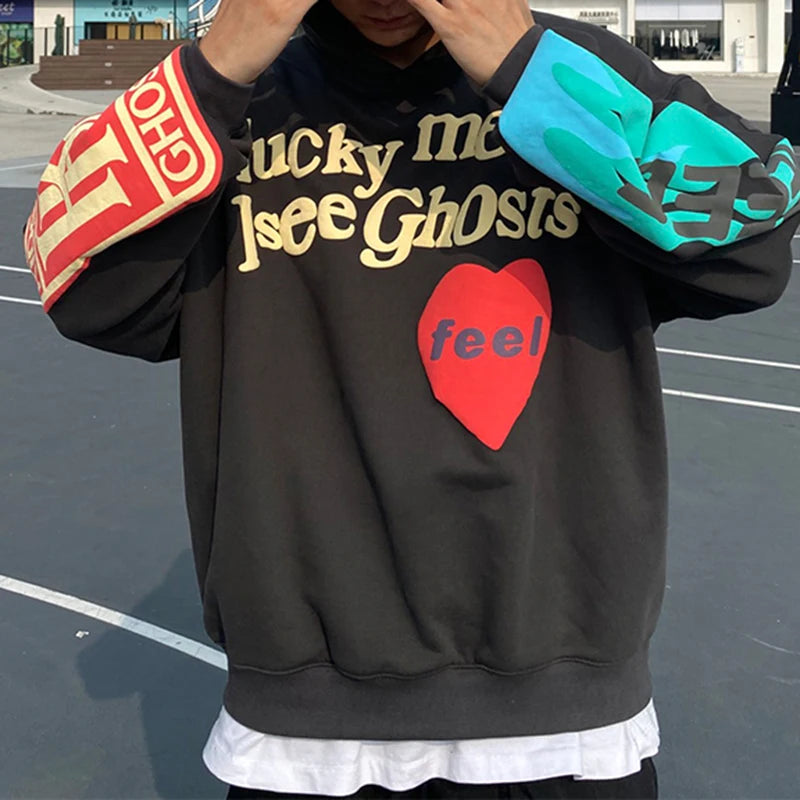 Baggy Sweatshirts Men's Oversized High Street Casual Hooded Hoodie Unisex