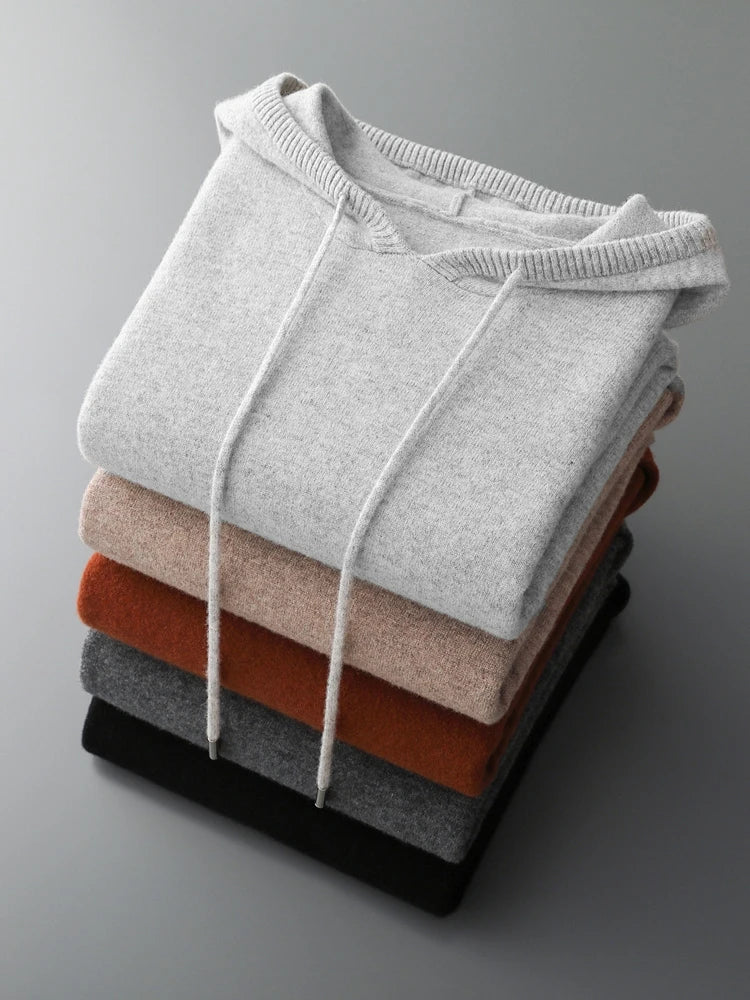 Men Hooded Pullover Sweater Long Sleeve Casual Style Clothing Tops
