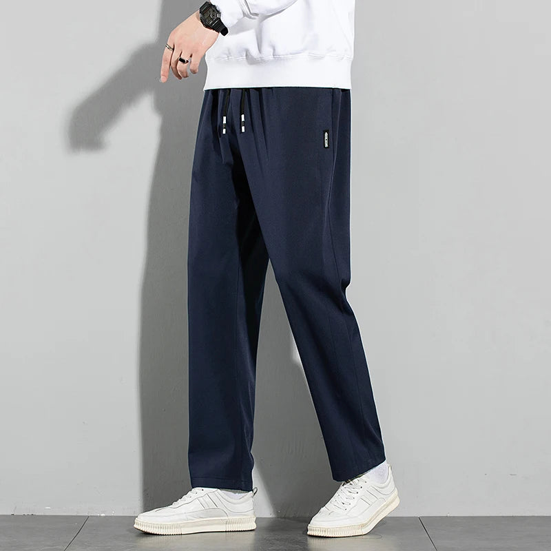 Men's New Black Gray Straight Leg Sweatpants