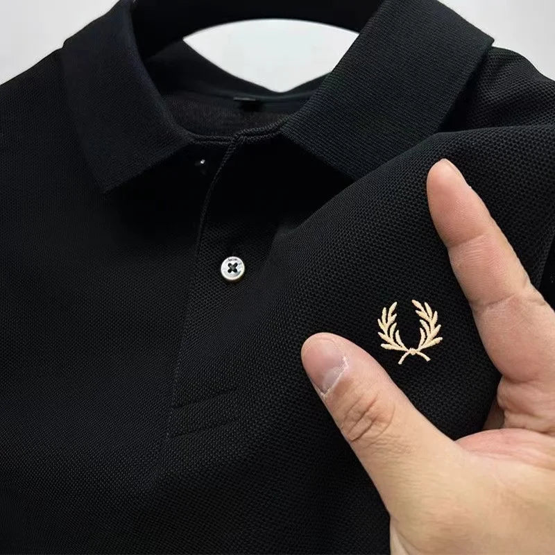 2025 New Men's Leisure POLO Shirt High Quality sleeved Shirt