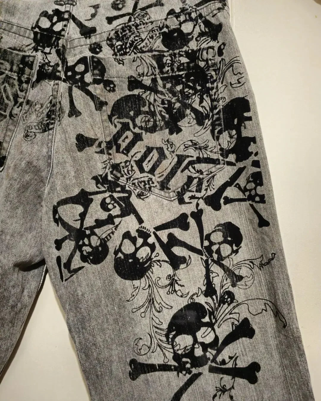 New American women's washed grey jeans Streetwear