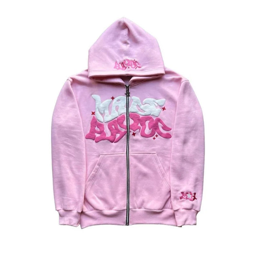 Printed Zipper Hoodies Women and Men Jacket