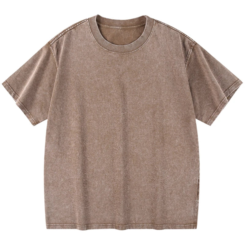 Men's Women Vintage T-Shirts Street Hip Hop Casual Cotton Short Sleeve
