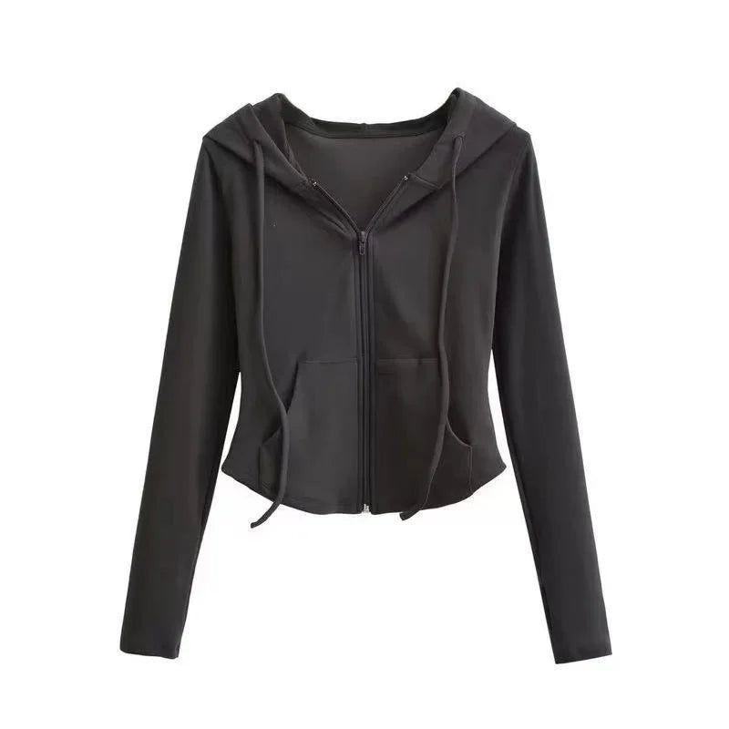 Cardigan Sweatshirt Women's Waist-fitted