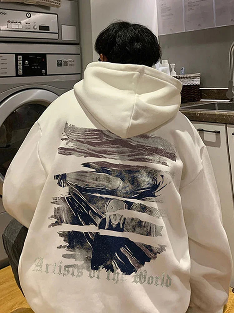Print Hooded Sweatshirts For Men Pullover Hoodie