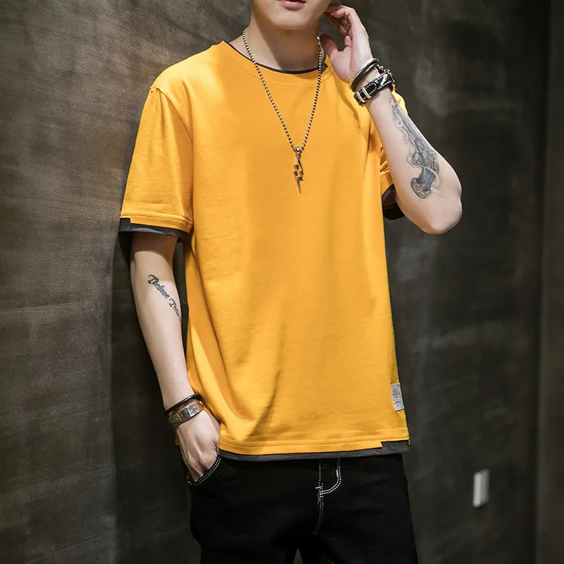 Casual T-shirt For Men Pure Cotton Breathable Fashion Short Sleeve