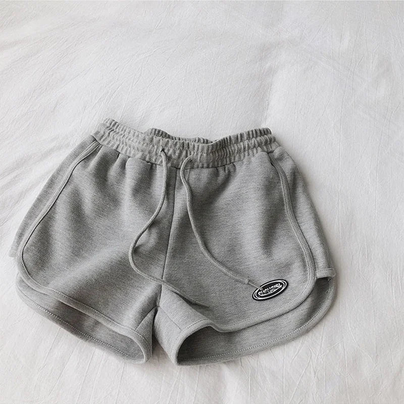 Women Casual Loose Drawstring Sports Shorts Elastic High Waist