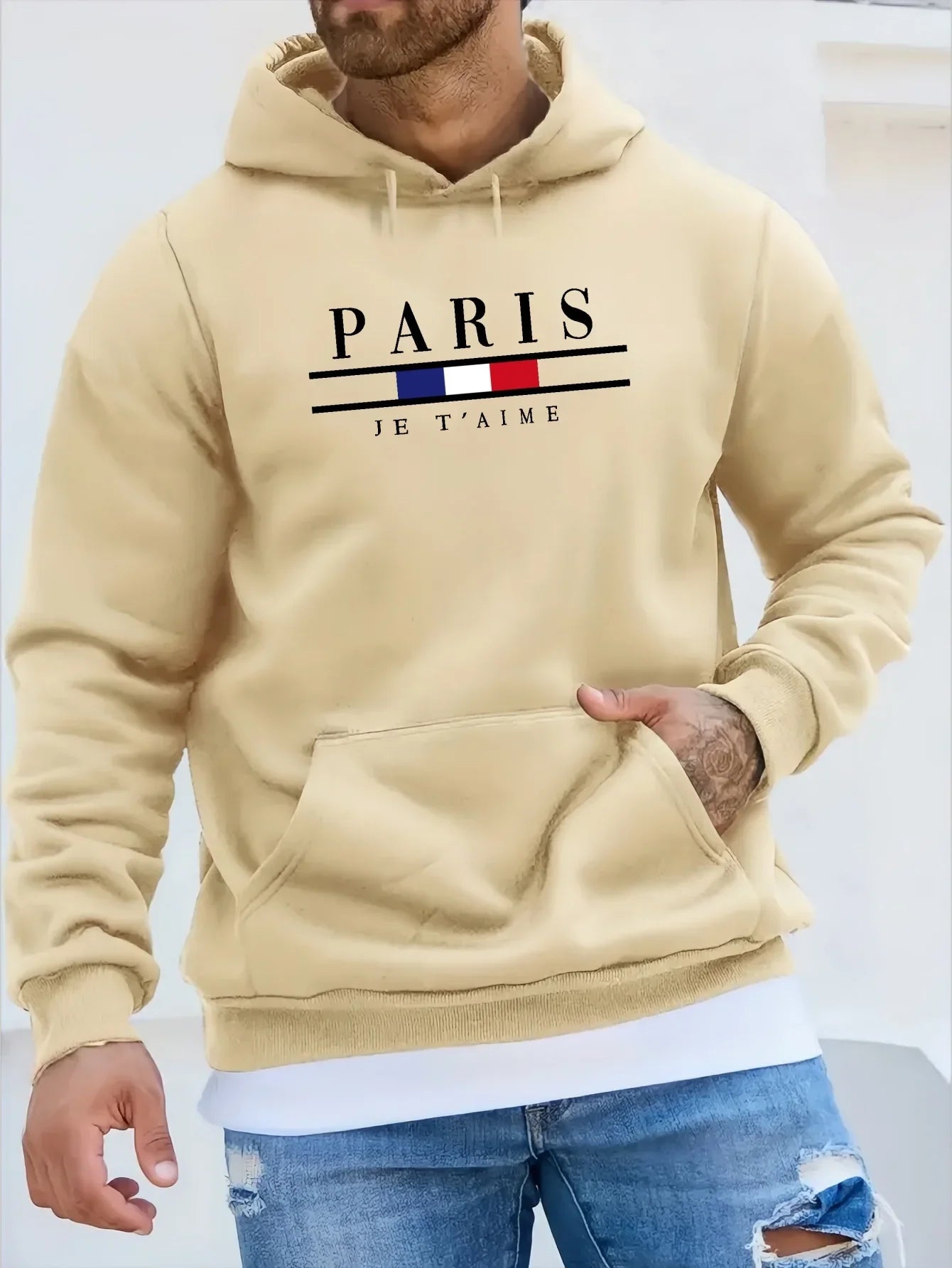 Men's Hoodie with Street Casual Sports Style Long Sleeve and Kangaroo Pocket