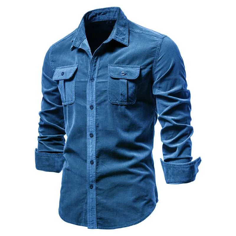New Single Breasted 100% Cotton Men's Shirt Casual Fashion