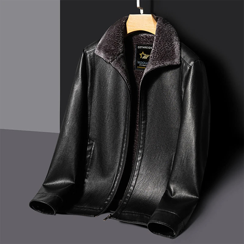 Autumn/Winter Men's Natural Leather Jacket Casual Top