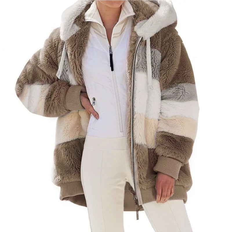 Jacket for Women New Autumn Winter Warm Plush Pocket