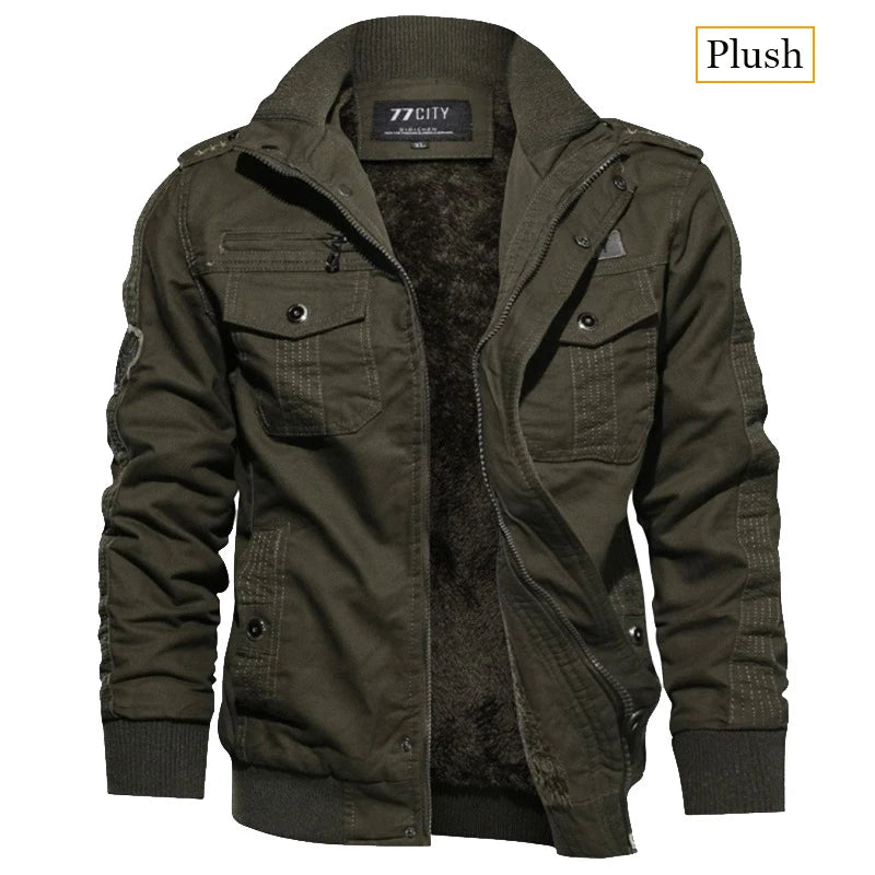 Men's Tactical Jacket Casual Multiple Pockets Windproof Outdoor Workwear Coat