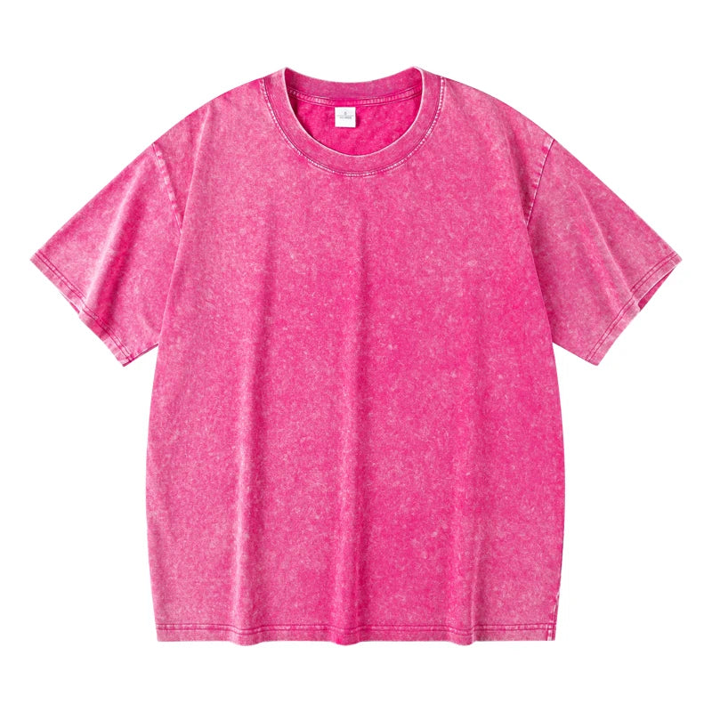 Men's Women Vintage T-Shirts Street Hip Hop Casual Cotton Short Sleeve
