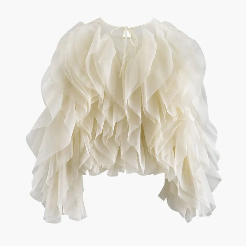 Ruffles Shirts For Women Pullover Blouse Female Fashion Style