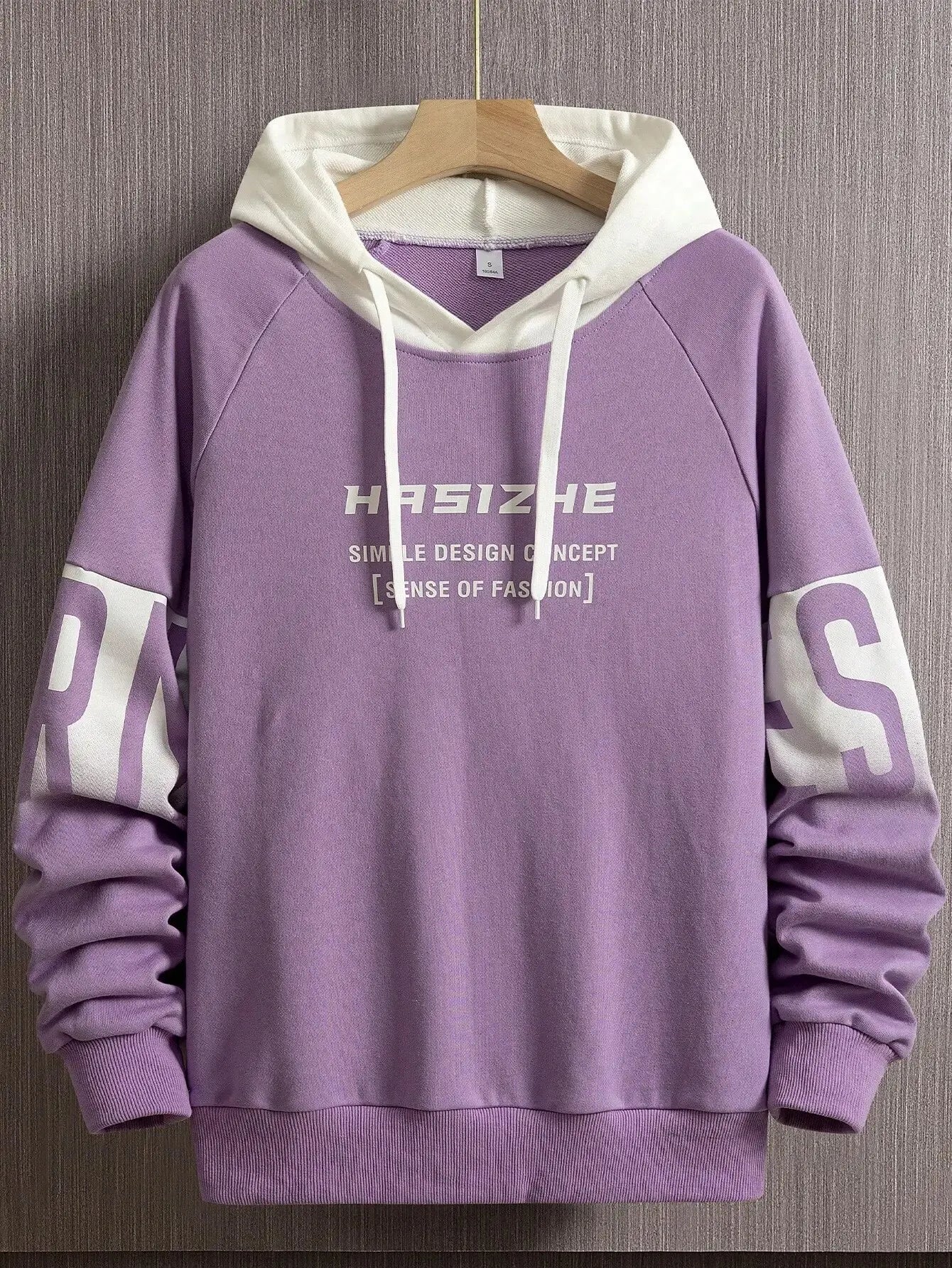 New Casual And Versatile Contrast Monogram Print Long Sleeve Hooded Sweatshirt