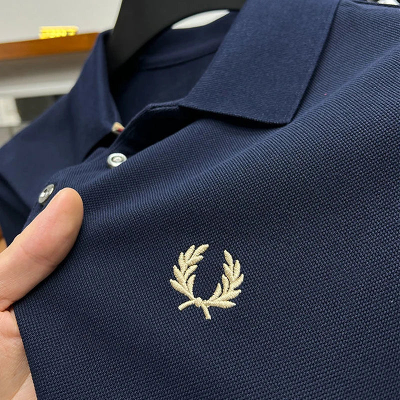 2025 New Men's Leisure POLO Shirt High Quality sleeved Shirt