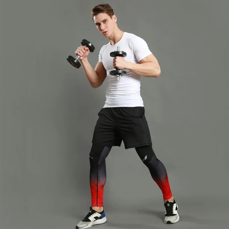 Mens Quick Dry Fit Legging Fitness Training Pants