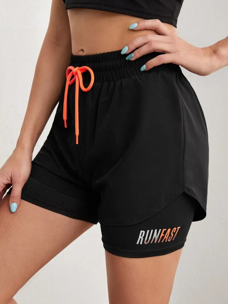 Women's High Rise Yoga Shorts With Elastic