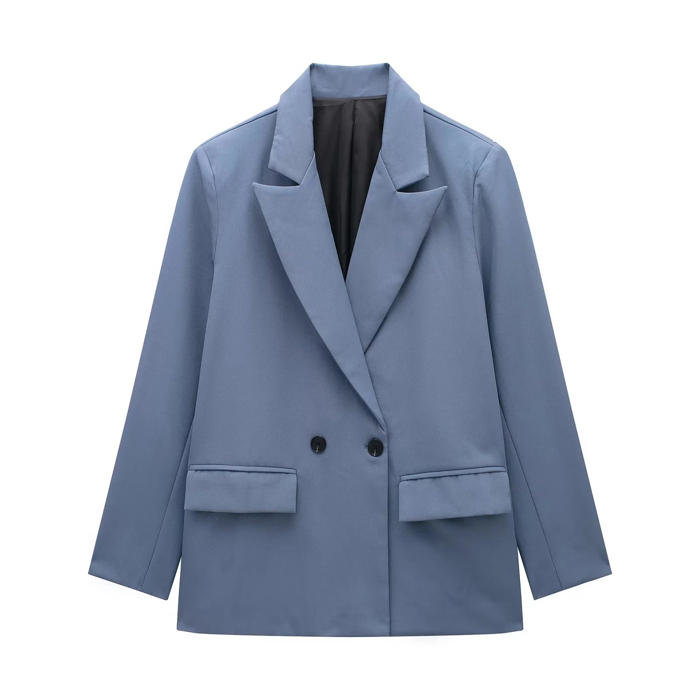 New Women's Solid Color Double breasted Loose Suit Coat for Women