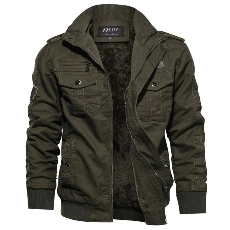 Men's Tactical Jacket Casual Multiple Pockets Windproof Outdoor Workwear Coat