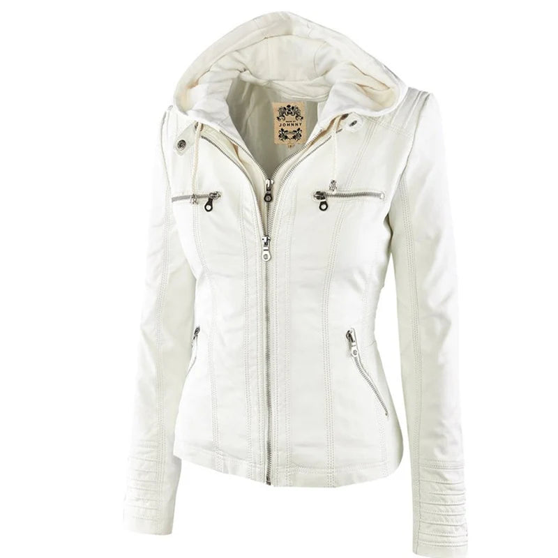 Winter Leather Jacket Women Casual Basic Coats