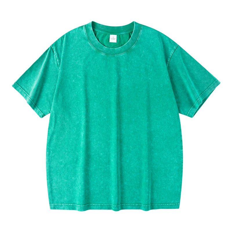 Men's Women Vintage T-Shirts Street Hip Hop Casual Cotton Short Sleeve