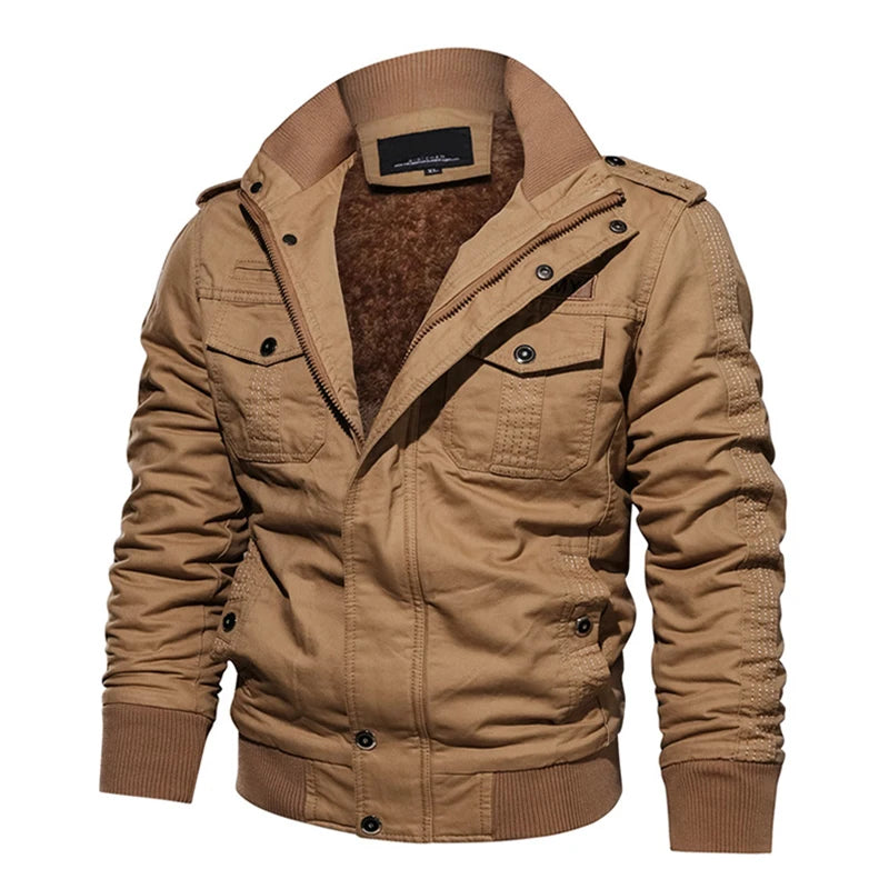 Men's Tactical Jacket Casual Multiple Pockets Windproof Outdoor Workwear Coat