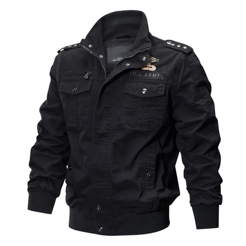 Men's Tactical Jacket Casual Multiple Pockets Windproof Outdoor Workwear Coat