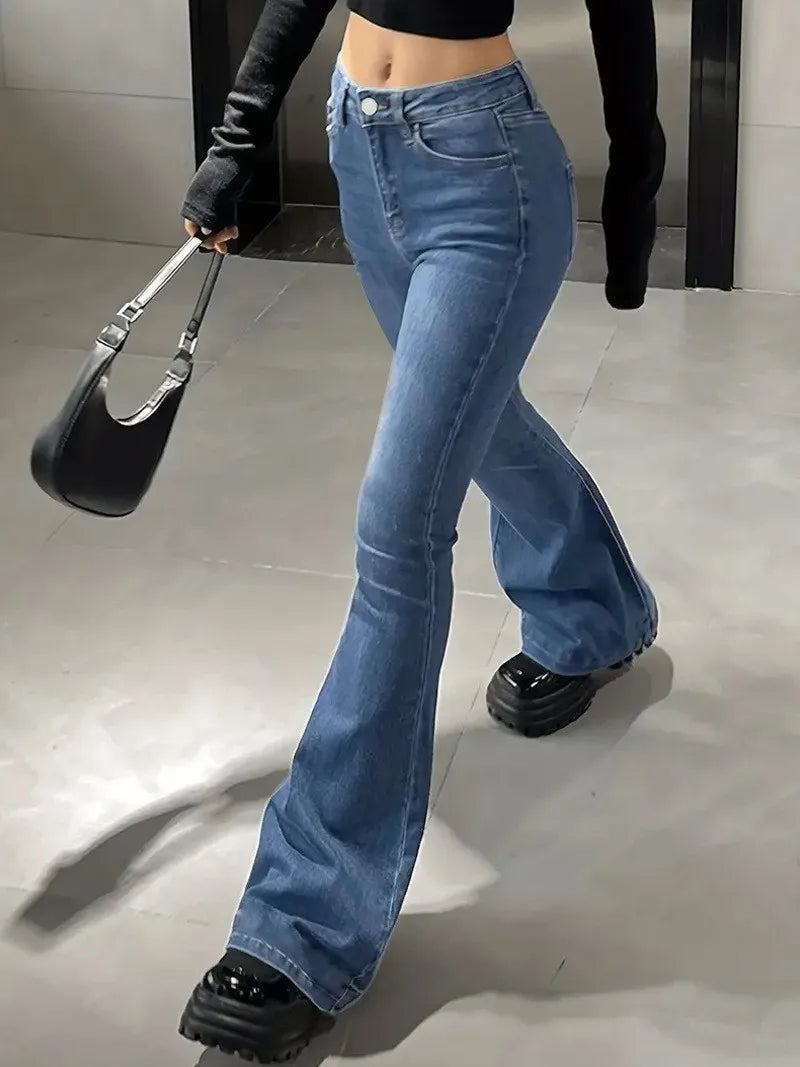 Trendy high waist Slimming jeans for ladiesboot cut
