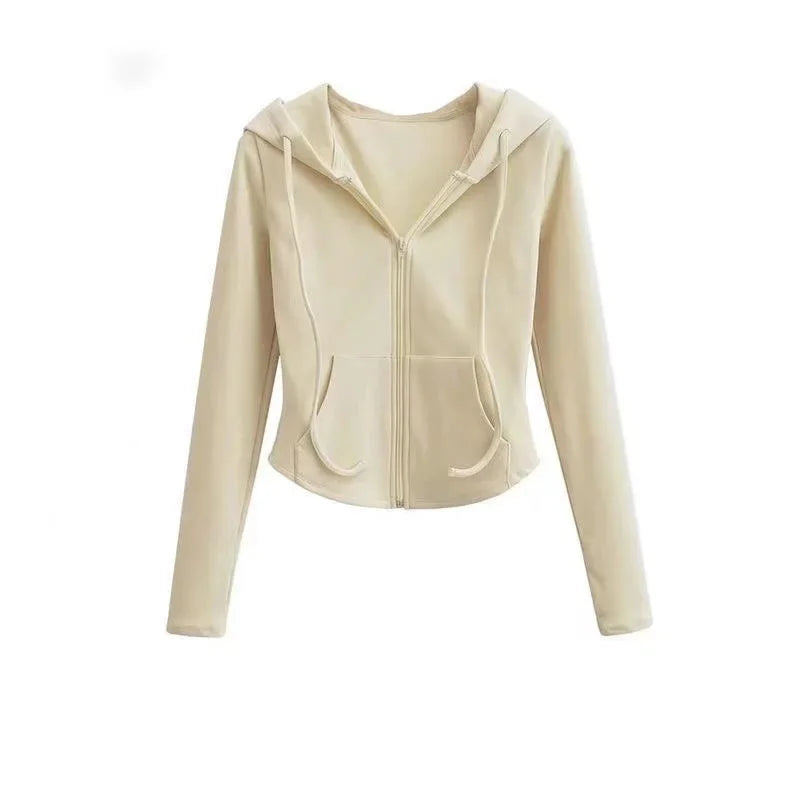 Cardigan Sweatshirt Women's Waist-fitted