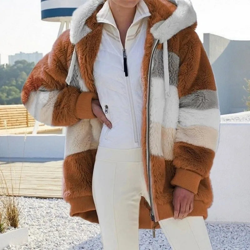 Jacket for Women New Autumn Winter Warm Plush Pocket
