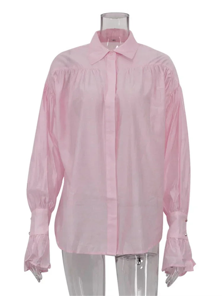 Women's Long Sleeve Patchwork Blouse Top Streetwear Top