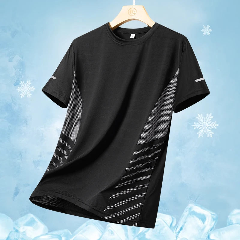 Running T-shirt Men Fitness Sports T-shirt 5XL