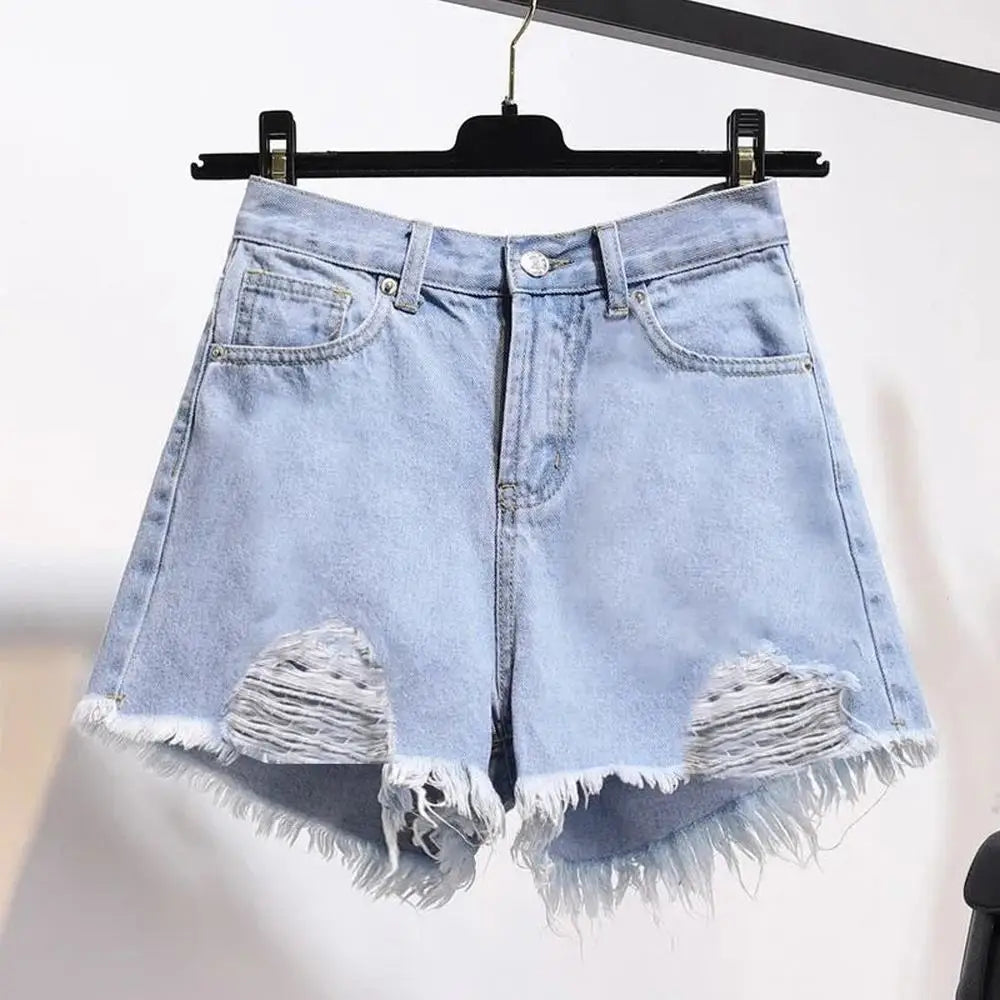 Women's Denim Shorts White Jeans