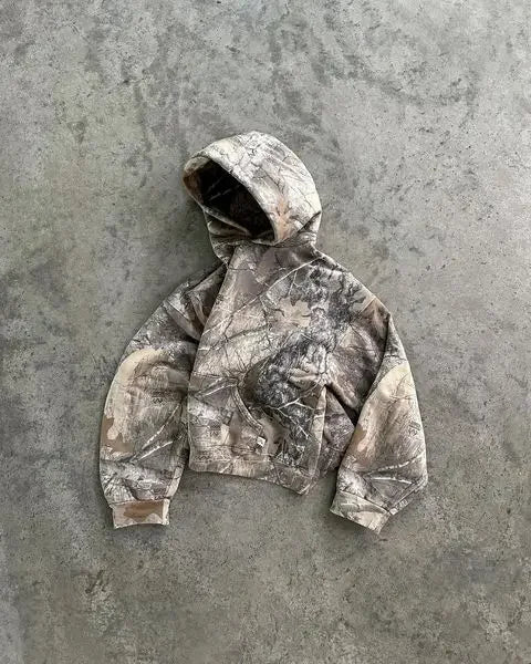 Tracksuit Men New Street Hip Hop Oversized Camo Hoodies