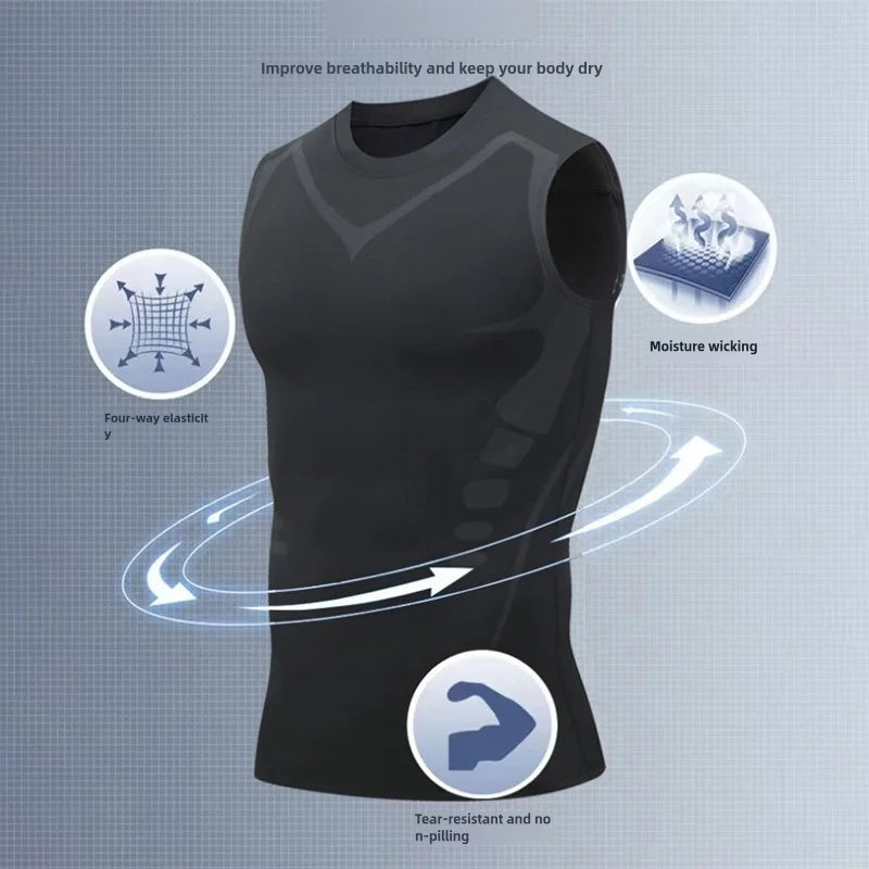Mens Gym Shirt Sleeveless Quick Dry Sportswear