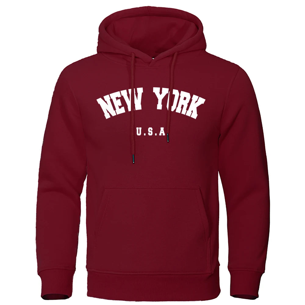 NEW YORK Men Fashion Casual Long Sleeves Street Sweatshirt