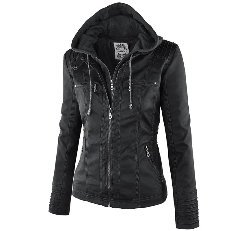 Winter Leather Jacket Women Casual Basic Coats