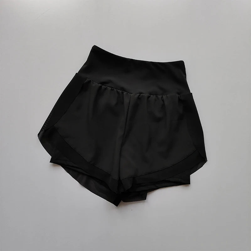 Women's Sports Shorts Mesh 2 In 1 Quick-dry Yoga Shorts