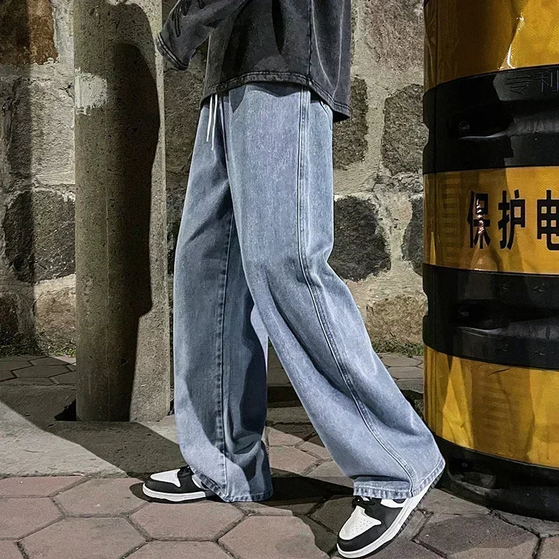 Men Loose Straight Wide Leg Pants