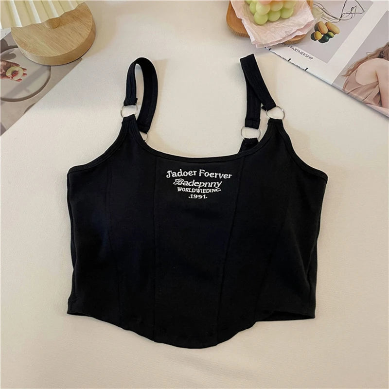 Tops Women Summer Sexy Streetwear Short Slim Vest