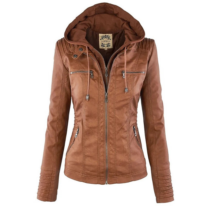 Winter Leather Jacket Women Casual Basic Coats