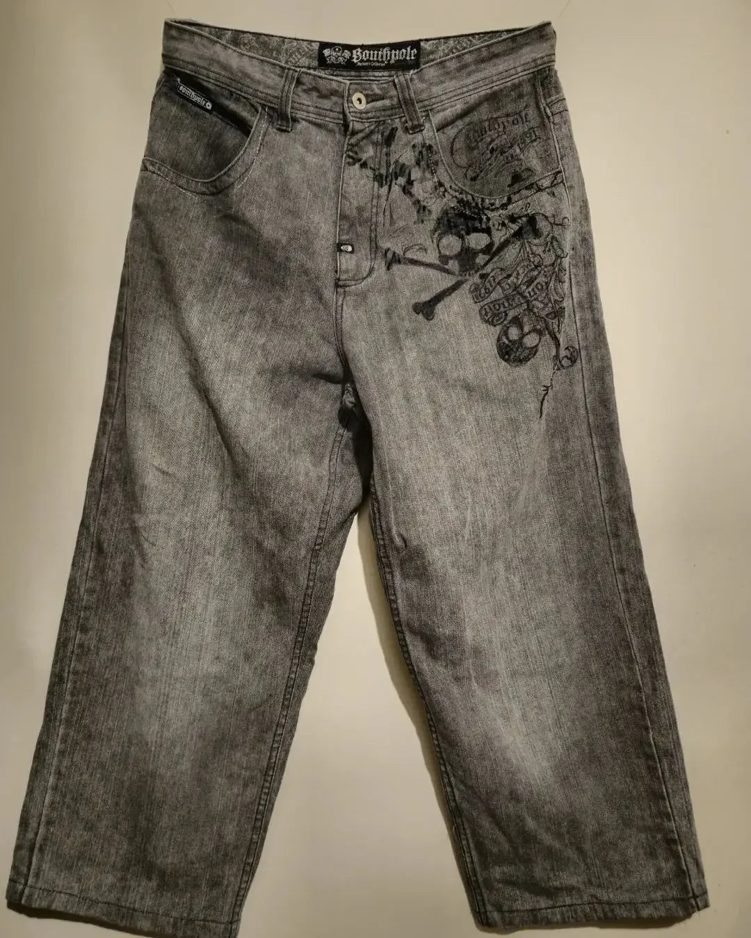 New American women's washed grey jeans Streetwear