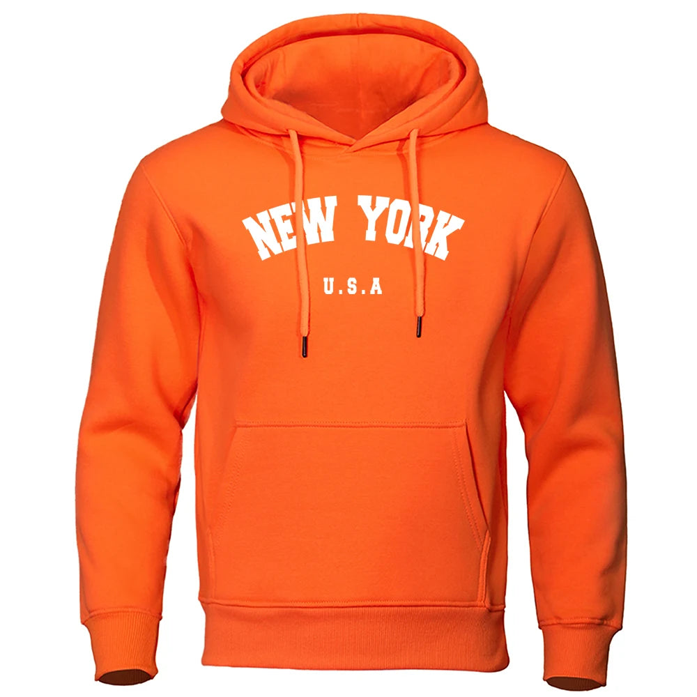 NEW YORK Men Fashion Casual Long Sleeves Street Sweatshirt