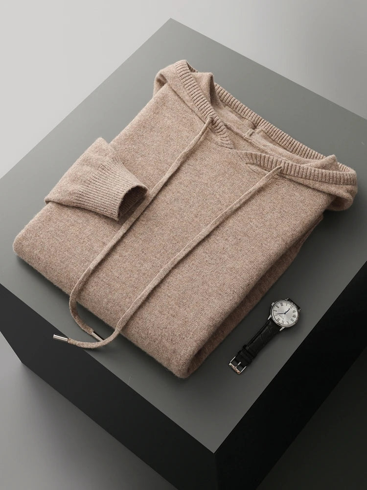Men Hooded Pullover Sweater Long Sleeve Casual Style Clothing Tops