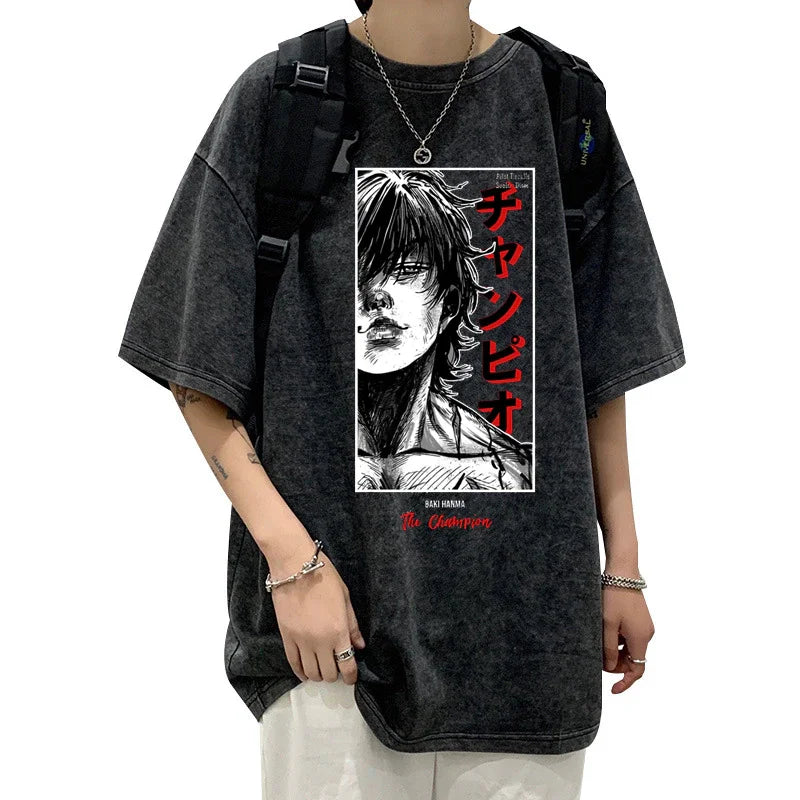 Summer Cotton Loose Tops Print T-Shirt Mens