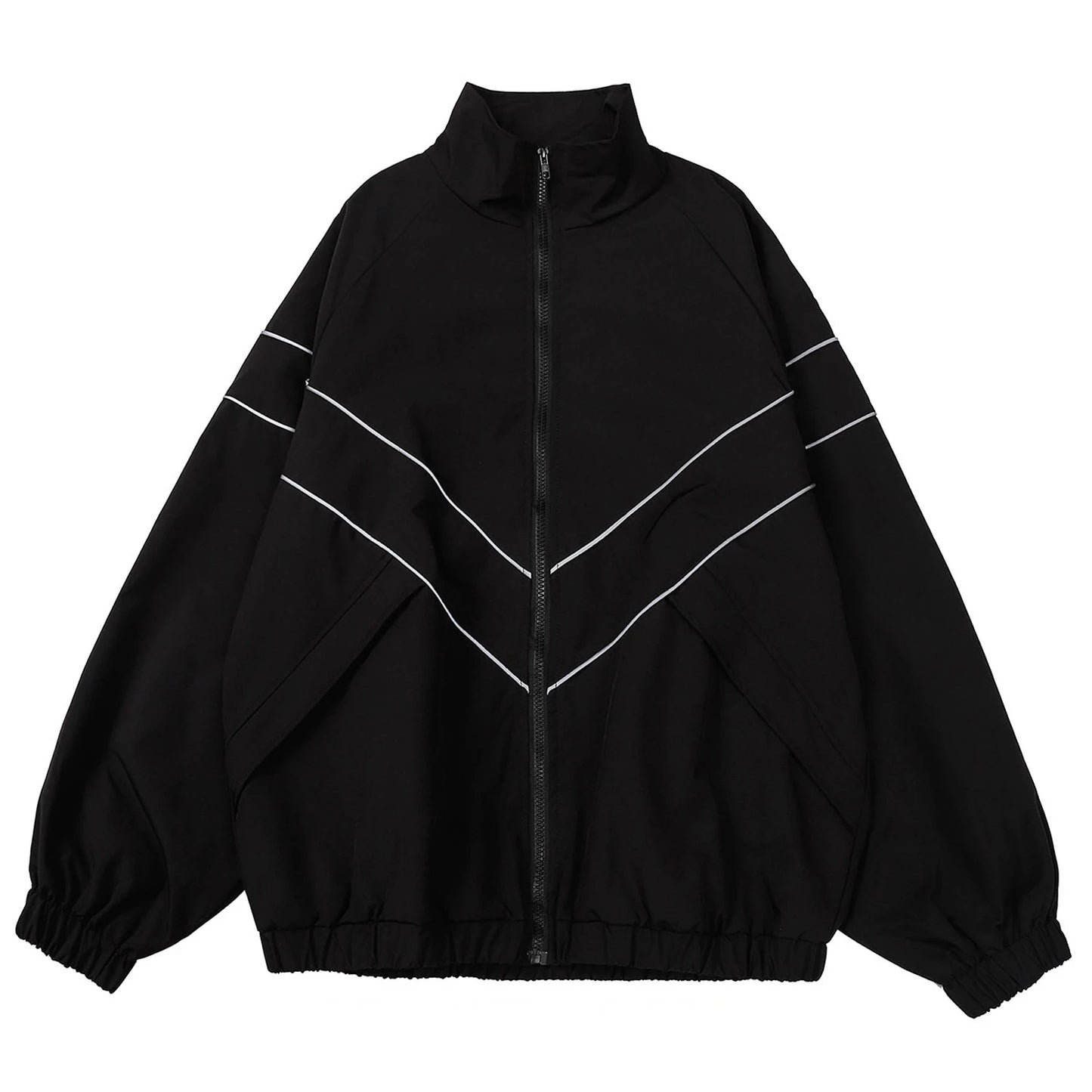 Men Hip Hop Streetwear Coat Zipper Up Jacket