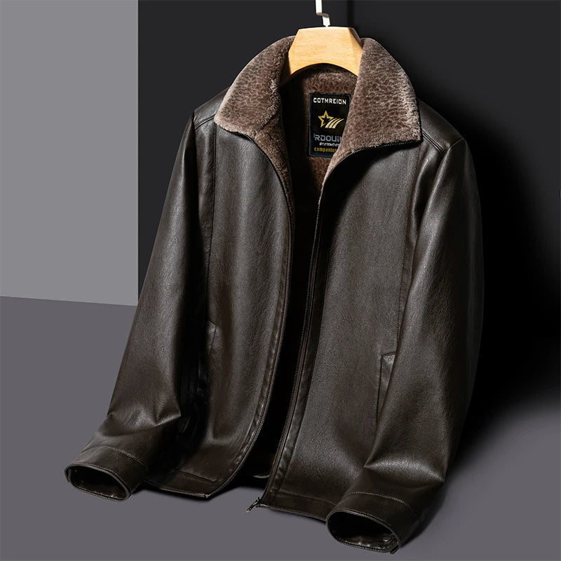 Autumn/Winter Men's Natural Leather Jacket Casual Top