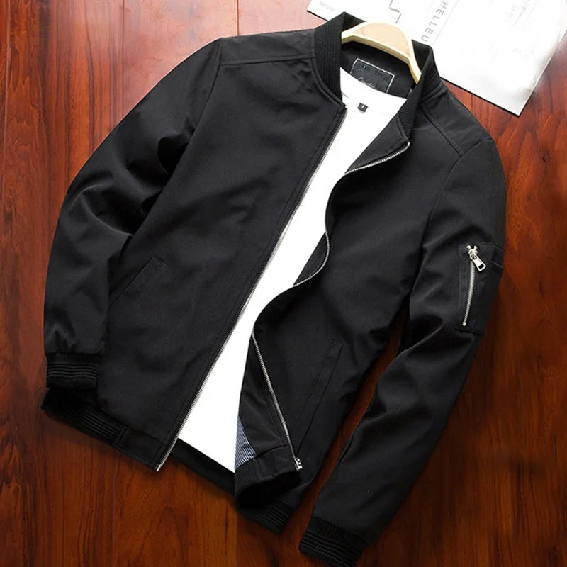 Men Thin Slim Long Sleeve baseball Jackets