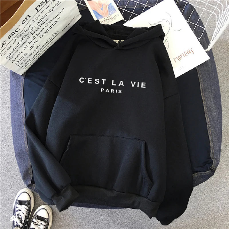 Women Casual Print Loose Hoodies Streetwear